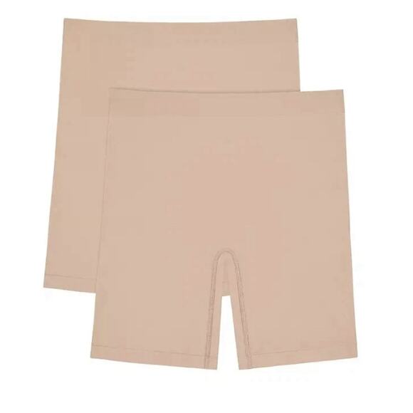 Ellen Tracy Women's 2-Pack Smoothing Short Size L Sunbeige - Picture 5 of 7